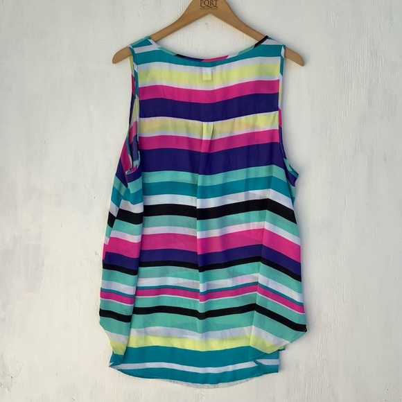 TORRID Sleeveless Summer Cool Stripe Women's Plus Size Tank Top Shirt 1X - Picture 5 of 7
